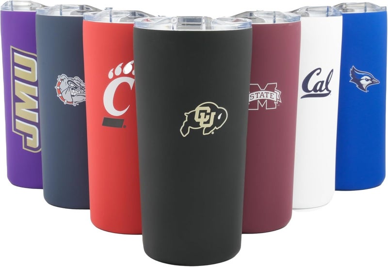 Decorvo Officially Licensed Collegiate Stainless Steel Tumbler - Double Walled Insulated Travel Tumbler with Slide Lid - 18 oz (Colorado) - Image 1